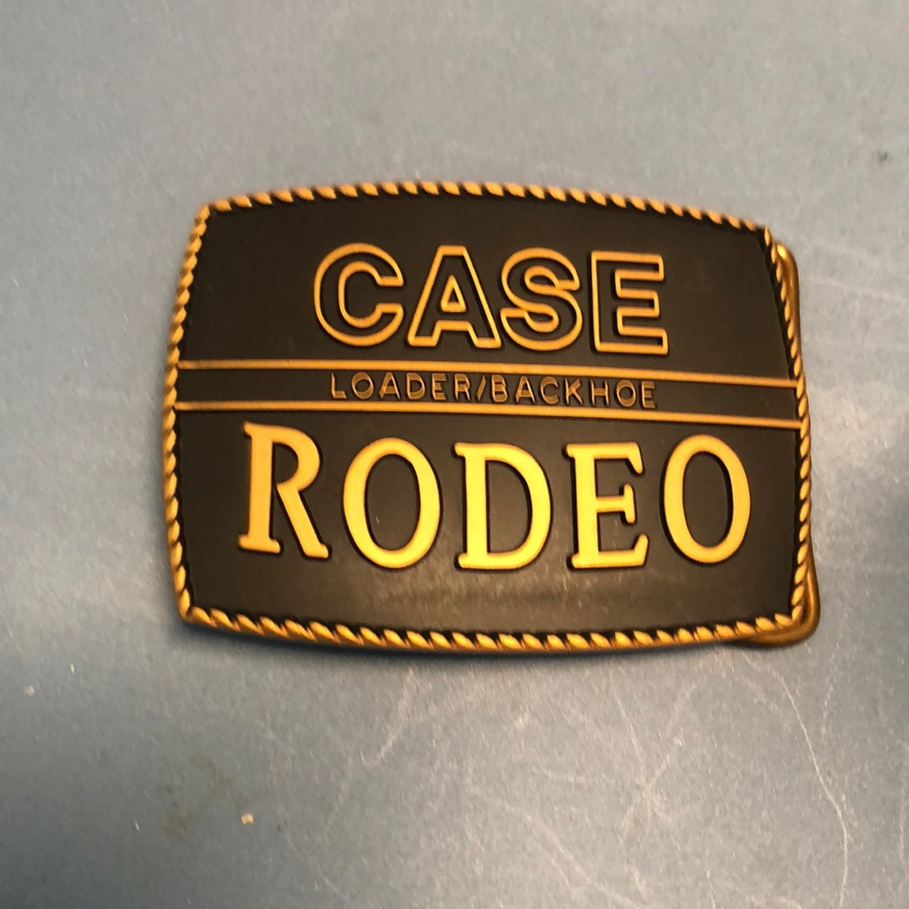 Vintage Case Loader/Backhoe Rodeo Brass W/Black Inlay Belt Buckle😊